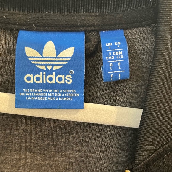 Adidas Originals Stan Smith Label Tape Sleeve Track Jacket Full Zip Sz L Black - Picture 10 of 15